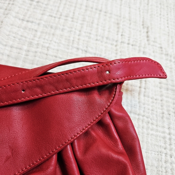 Vintage 80s Libaire California Red Leather Purse - Picture 6 of 11